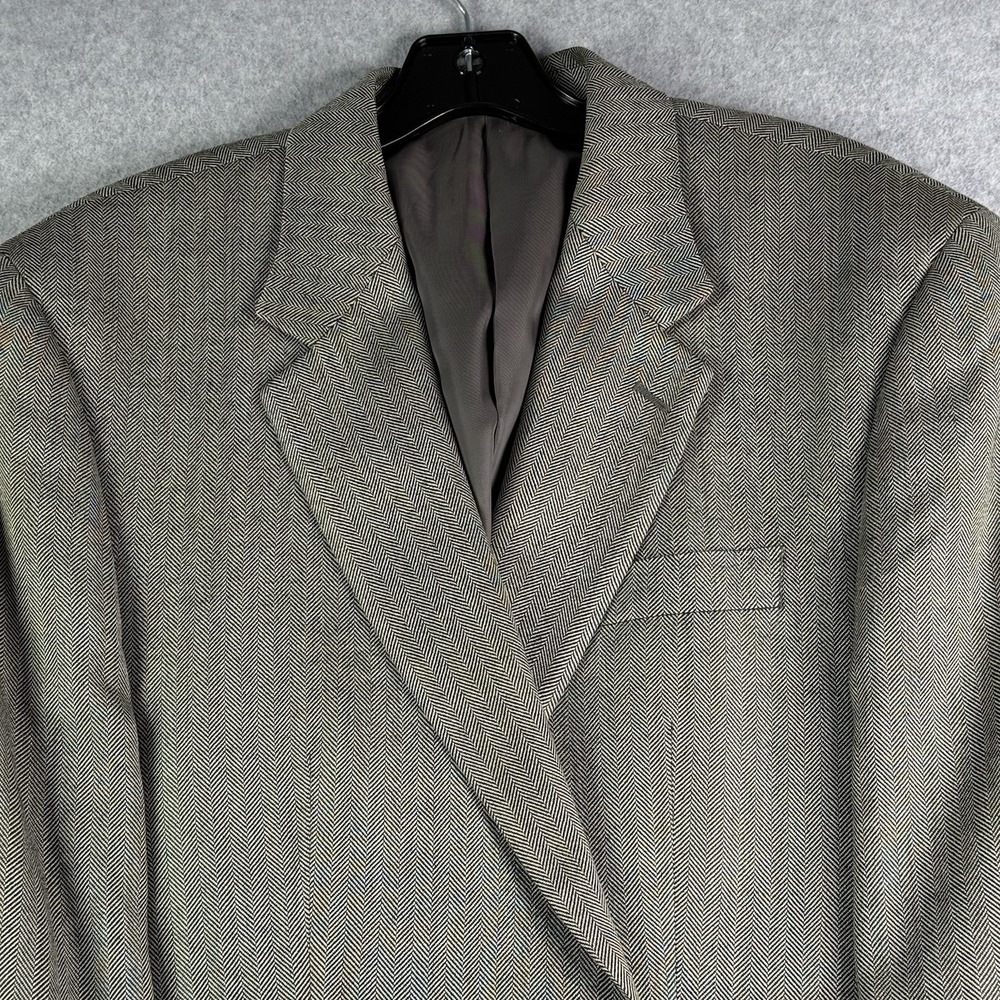 Izod 100% Silk Herringbone Blazer Sport Coat Men's 42R Single Vent 2-Button READ